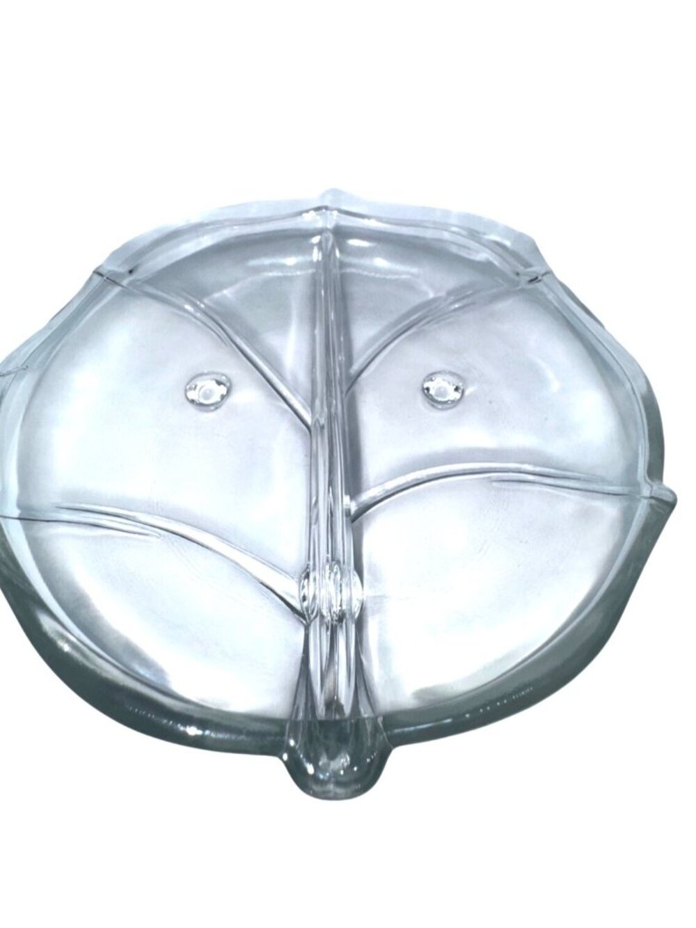 Vintage  2 Section Clear Glass Divided Footed Relish Dish/mTray - Picture 6 of 14